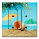 Printed 2 Gang Decora Duplex Receptacle Outlet with matching Wall Plate - Seashell and Umbrella's on the Beach