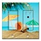Printed 2 Gang Decora Switch - Outlet Combo with matching Wall Plate - Seashell and Umbrella's on the Beach