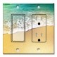 Printed 2 Gang Decora Switch - Outlet Combo with matching Wall Plate - Foamy Waves on the Beach