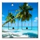 Printed 2 Gang Decora Duplex Receptacle Outlet with matching Wall Plate - Two Palm Trees on Beach