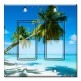 Printed Decora 2 Gang Rocker Style Switch with matching Wall Plate - Two Palm Trees on Beach