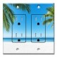 Printed 2 Gang Decora Duplex Receptacle Outlet with matching Wall Plate - White Sand Beach