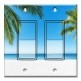 Printed Decora 2 Gang Rocker Style Switch with matching Wall Plate - White Sand Beach