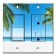Printed 2 Gang Decora Switch - Outlet Combo with matching Wall Plate - White Sand Beach