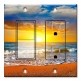 Printed 2 Gang Decora Switch - Outlet Combo with matching Wall Plate - Bright Sunset at the Beach