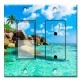 Printed 2 Gang Decora Switch - Outlet Combo with matching Wall Plate - Rocky Beach Cliff