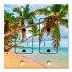 Printed 2 Gang Decora Duplex Receptacle Outlet with matching Wall Plate - Beach Palm Trees Over the Water
