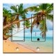 Printed 2 Gang Decora Switch - Outlet Combo with matching Wall Plate - Beach Palm Trees Over the Water