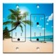 Printed 2 Gang Decora Duplex Receptacle Outlet with matching Wall Plate - Palm Tree and Beach