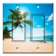 Printed Decora 2 Gang Rocker Style Switch with matching Wall Plate - Palm Tree and Beach