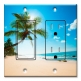 Printed 2 Gang Decora Switch - Outlet Combo with matching Wall Plate - Palm Tree and Beach