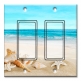 Printed Decora 2 Gang Rocker Style Switch with matching Wall Plate - Seashells on the Beach