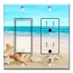 Printed 2 Gang Decora Switch - Outlet Combo with matching Wall Plate - Seashells on the Beach
