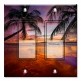 Printed Decora 2 Gang Rocker Style Switch with matching Wall Plate - Orange and Purple Sunrise at the Beach