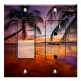 Printed 2 Gang Decora Switch - Outlet Combo with matching Wall Plate - Orange and Purple Sunrise at the Beach