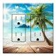 Printed 2 Gang Decora Duplex Receptacle Outlet with matching Wall Plate - Beach Boardwalk