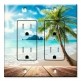 Printed 2 Gang Decora Duplex Receptacle Outlet with matching Wall Plate - Beach Boardwalk