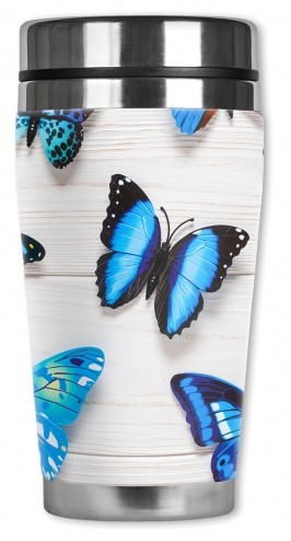 Blue Butterflies on Wood - #2850