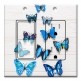 Printed 2 Gang Decora Switch - Outlet Combo with matching Wall Plate - Blue Butterflies on Wood