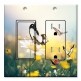Printed 2 Gang Decora Switch - Outlet Combo with matching Wall Plate - White Butterflies