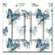 Printed Decora 2 Gang Rocker Style Switch with matching Wall Plate - Blue Butterflies on White Flowers