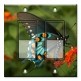 Printed Decora 2 Gang Rocker Style Switch with matching Wall Plate - Blue, Black and Orange Butterfly