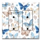 Printed 2 Gang Decora Duplex Receptacle Outlet with matching Wall Plate - Blue and Tan Butterfly Toss
