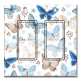Printed Decora 2 Gang Rocker Style Switch with matching Wall Plate - Blue and Tan Butterfly Toss