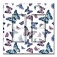 Printed Decora 2 Gang Rocker Style Switch with matching Wall Plate - Pink, Blue and Green Butterflies