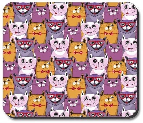 Pink Purple and Orange Cats - #2865