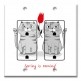 Printed 2 Gang Decora Duplex Receptacle Outlet with matching Wall Plate - Spring is Coming - Two Cats