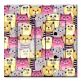Printed 2 Gang Decora Switch - Outlet Combo with matching Wall Plate - Pink, Yellow and Gray Cat Toss