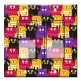 Printed Decora 2 Gang Rocker Style Switch with matching Wall Plate - Black, Purple and Orange Cat Toss