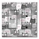 Printed 2 Gang Decora Switch - Outlet Combo with matching Wall Plate - Gray and White Cat Toss