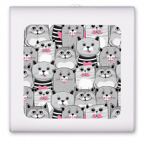 Gray White and Pink Cat Toss - #2871