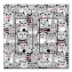 Printed 2 Gang Decora Duplex Receptacle Outlet with matching Wall Plate - Gray, White and Pink Cat Toss