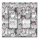 Printed Decora 2 Gang Rocker Style Switch with matching Wall Plate - Gray, White and Pink Cat Toss