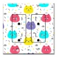 Printed 2 Gang Decora Duplex Receptacle Outlet with matching Wall Plate - Colorful Cat Faces