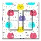 Printed Decora 2 Gang Rocker Style Switch with matching Wall Plate - Colorful Cat Faces