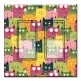 Printed Decora 2 Gang Rocker Style Switch with matching Wall Plate - Green, Pink and Orange Cat Toss