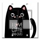 Printed Decora 2 Gang Rocker Style Switch with matching Wall Plate - I Love Coffee and Cats