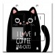 Printed 2 Gang Decora Switch - Outlet Combo with matching Wall Plate - I Love Coffee and Cats