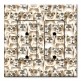 Printed 2 Gang Decora Duplex Receptacle Outlet with matching Wall Plate - Brown Cat Toss