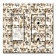 Printed 2 Gang Decora Switch - Outlet Combo with matching Wall Plate - Brown Cat Toss