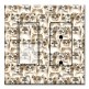 Printed 2 Gang Decora Switch - Outlet Combo with matching Wall Plate - Brown Cat Toss