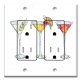 Printed 2 Gang Decora Duplex Receptacle Outlet with matching Wall Plate - Cocktail Drawings