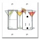 Printed 2 Gang Decora Switch - Outlet Combo with matching Wall Plate - Cocktail Drawings