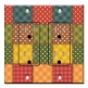 Printed 2 Gang Decora Duplex Receptacle Outlet with matching Wall Plate - Colorful Fabric Squares