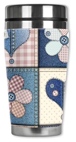 Girly Denim Fabric Squares - #2899