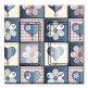 Printed Decora 2 Gang Rocker Style Switch with matching Wall Plate - Girly Denim Fabric Squares